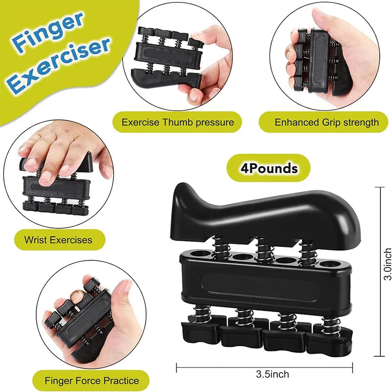 Grip Strength Trainer Kit With Finger Exerciser Stress Relief And Forearm Workout Ring For Muscle Building And Lnjury Recover