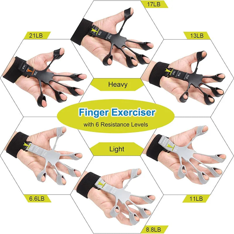 Grip Strength Trainer Kit With Finger Exerciser Stress Relief And Forearm Workout Ring For Muscle Building And Lnjury Recover