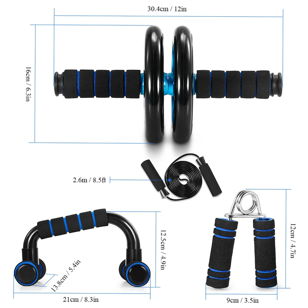 Healthy Abdominal Wheel 5-piece Indoor Sports Product Combination Set Push Up Stand Household Multifunctional Fitness Equipment