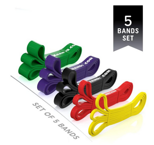 Resistance Bands Set of 5 Pull Up Assist Bands Stretch Resistance Band Mobility Band Powerlifting Exercise Bands for Resistance